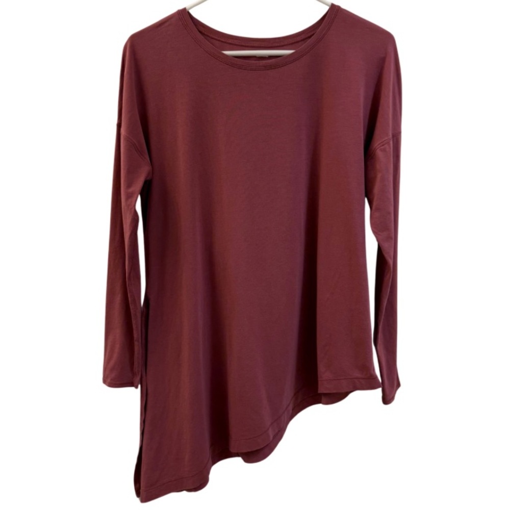 Lululemon To The Point Womens Pullover Long Sleeve Top Misty Merlot Tie Yoga